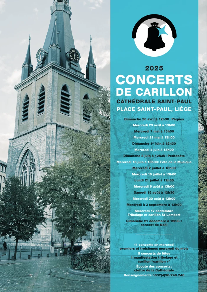 Affiche pour Liège Carillon — Musique · Programme de concerts